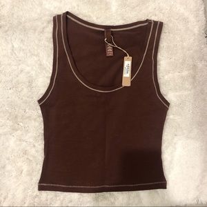 Brand new SKIMS cotton jersey tank size small in color chocolate